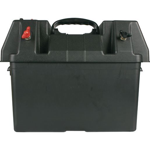BATTERY BOX PLASTIC L:340 X W:200 X H:200(MM) - WITH POWER OUTLETS