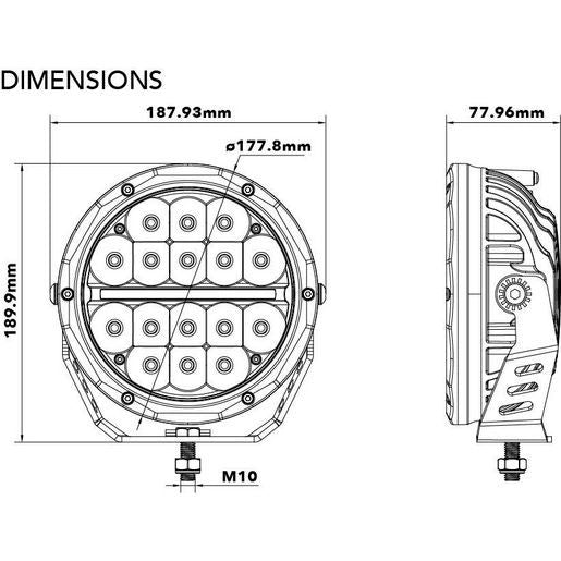 SPOT LIGHTS LED 4WD 230MM OFFROAD DRIVING LIGHT