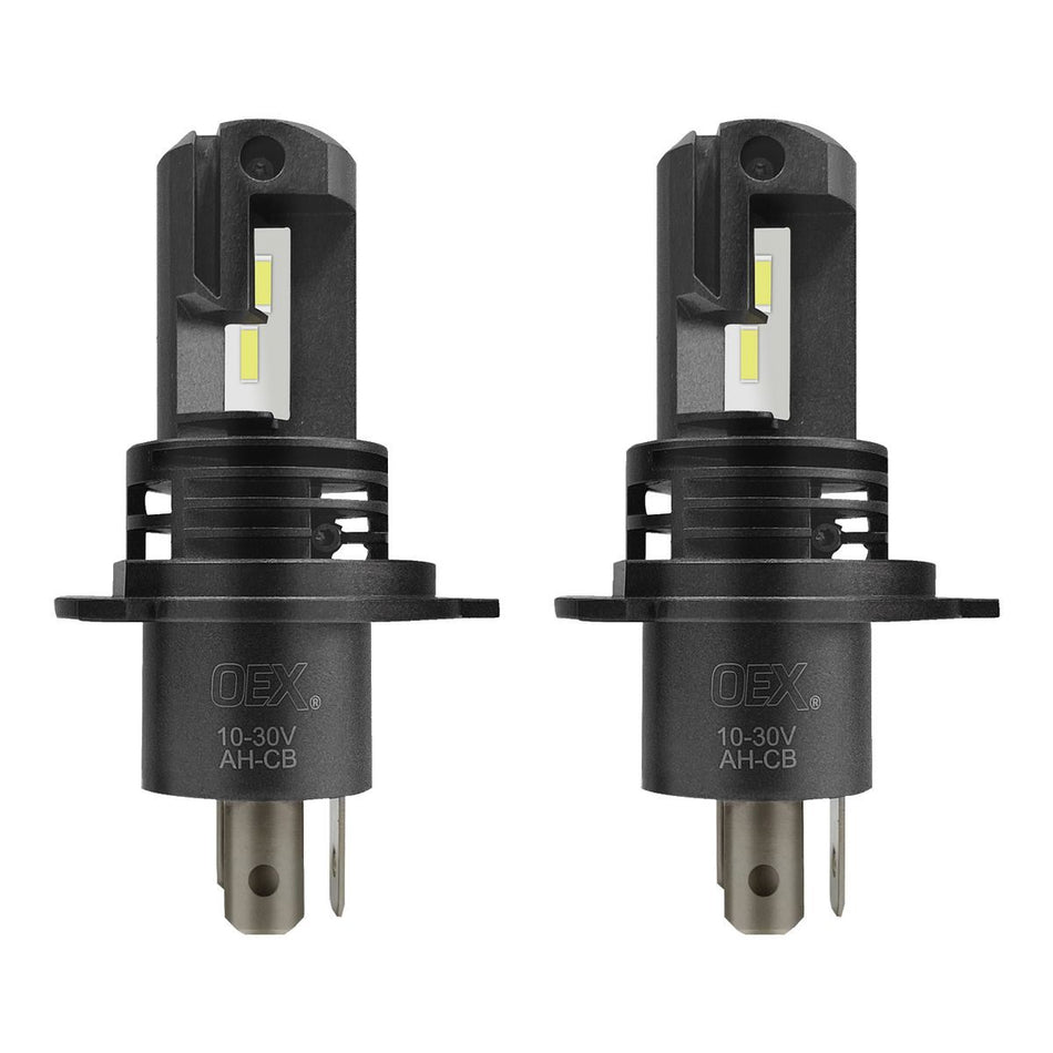 OEX 12/24V LED H4 4000Lm 6000K Globe Headlight Replacement, Pair
