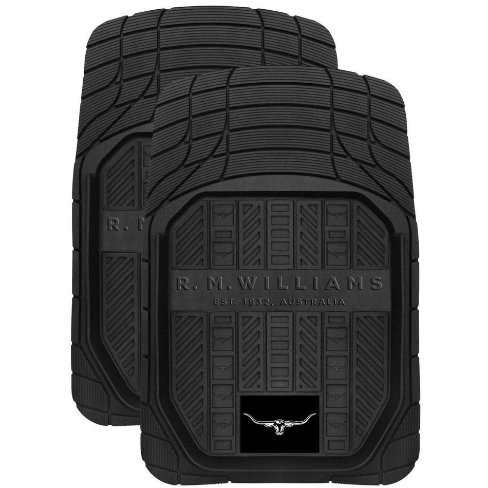 RUBBER FLOOR MATS DEEP DISH SET OF 2 FRONT (FREE SHIPPING)