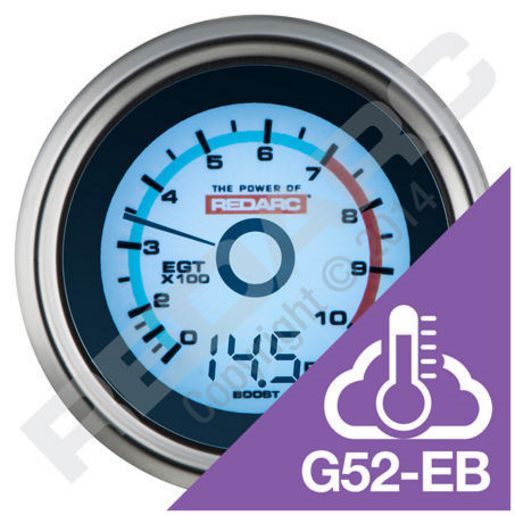 EGT AND BOOST TURBO PRESSURE GAUGE REDARC G52-EB