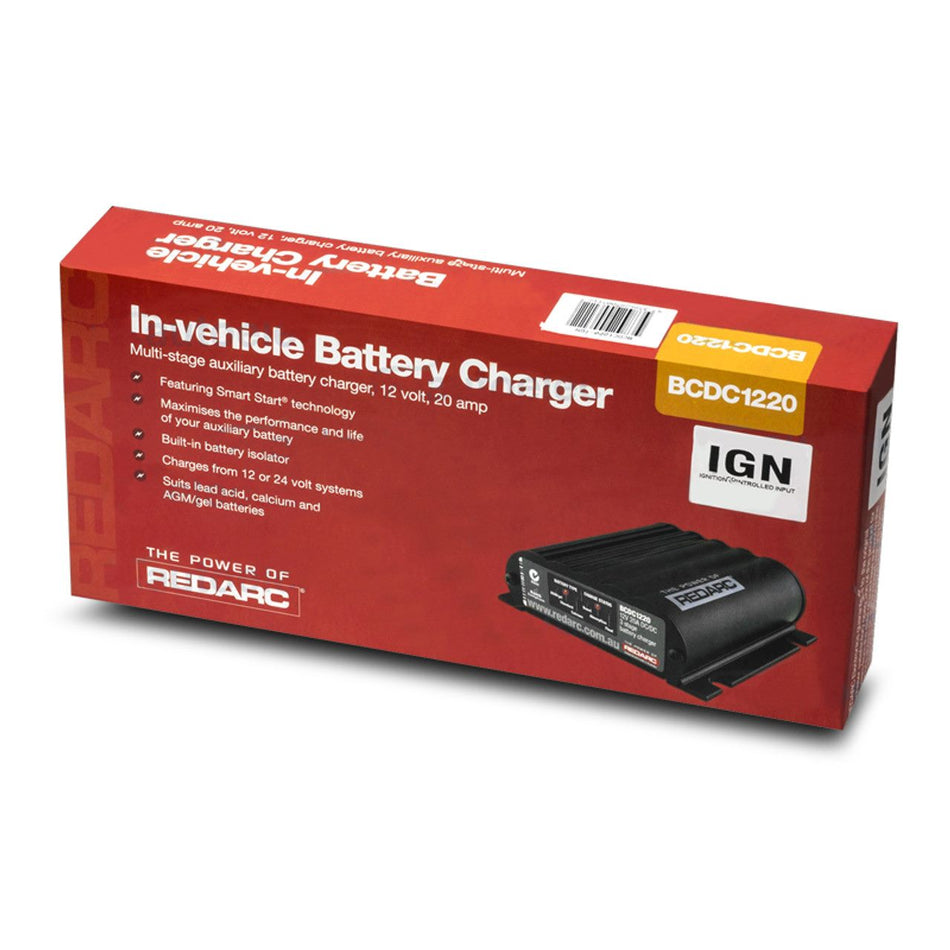 REDARC DC TO DC BATTERY CHARGER IGNITION CONTROL 12V 20A BCDC1220-IGN
