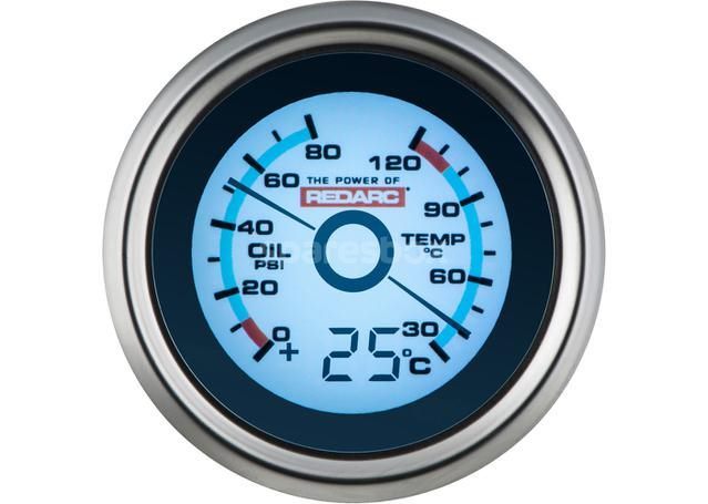 REDARC OIL PRESSURE & OIL TEMPERATURE GAUGE & OPTIONAL TEMP DISPLAY G52-POT