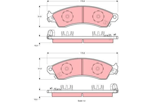 HOLDEN COMMODORE FRONT BRAKE PADS PBR 4 POT CALIPER (REMSA METALLIC) DB1353