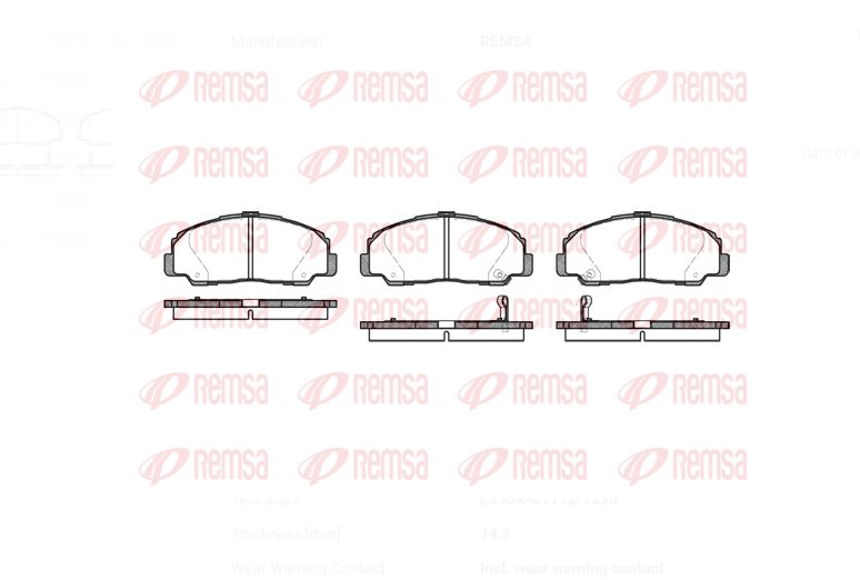 FRONT BRAKE PADS 89- (METALLIC) 017832 FOR DAIHATSU RUGGER F70 F71 F75 F76