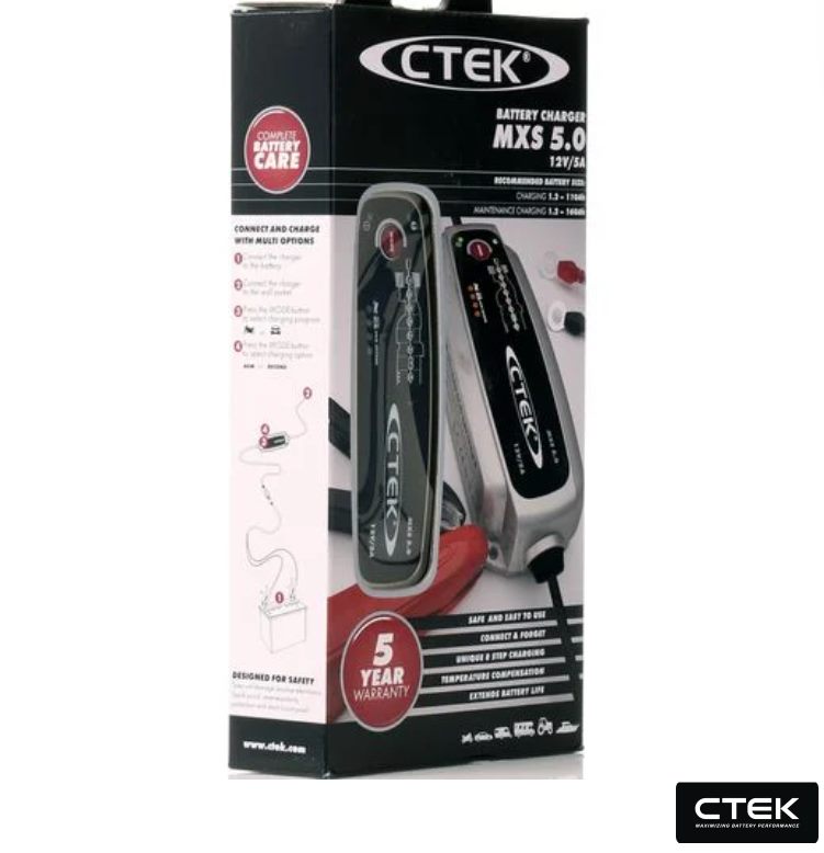 CTEK BATTERY CHARGER 12V 5AMP MXS5.0 RATED TO 110AH BATTERIES