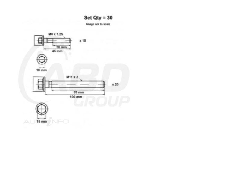 HOLDEN COMMODORE LS1 HEAD BOLT SET VT VU VX VY VZ 5.7L LONG BOLTS 100MM LENGTH