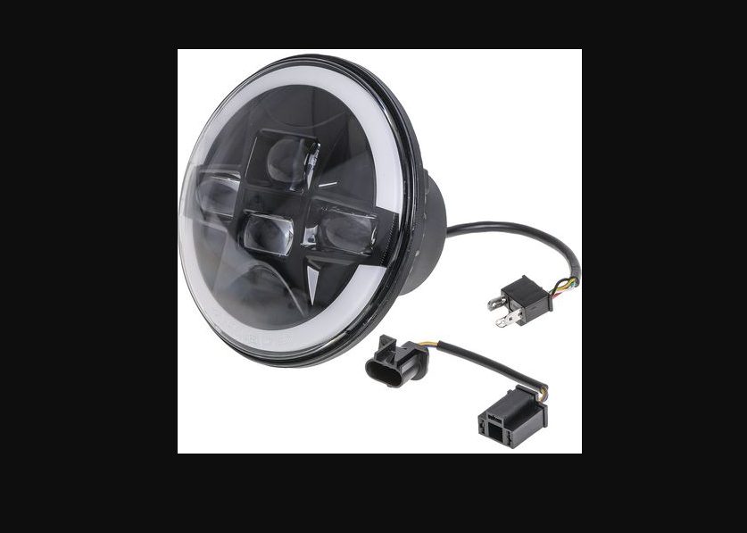 7 Inch LED Headlight 12V/24V - High/Low Beam, ADR Approved, IP67, H4 connector