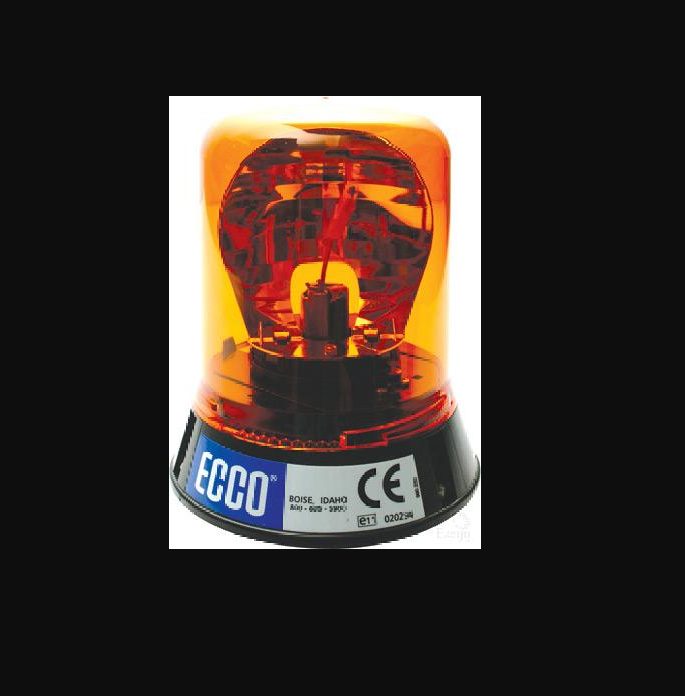 Ecco Halogen Beacon Amber 12 Or 24V Permanent Mount SAFETY BEACON WARNING