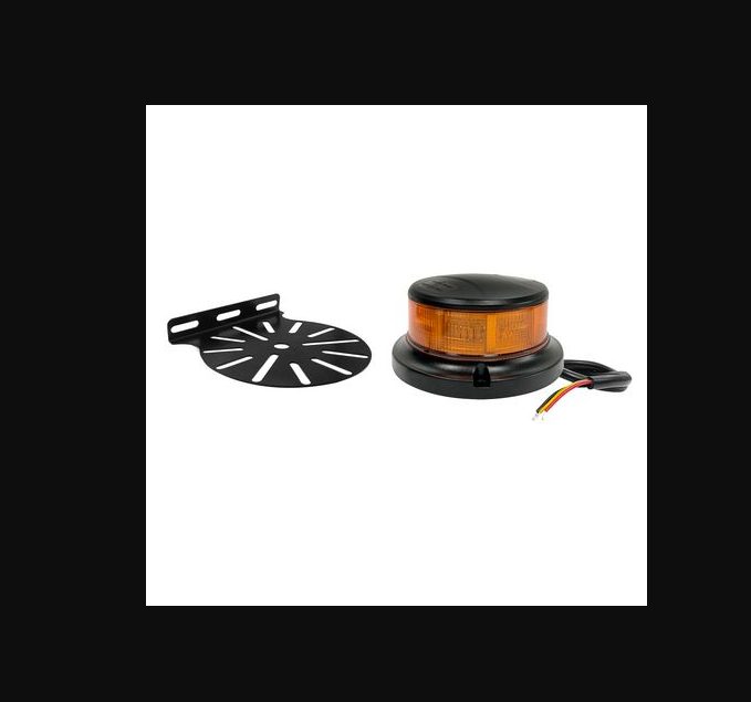 Low profile Beacon amber fixed mount complete with beacon base safety beacon