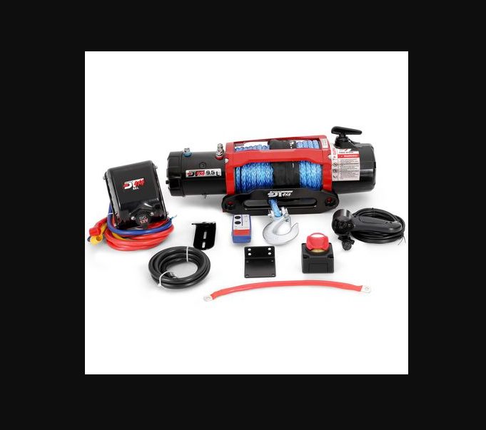 Drivetech 4X4 9500lb 12V 4X4 Winch with Synthetic Rope 4WD ELECTRIC WINCH