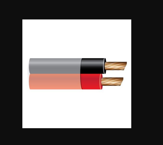 16mm Twin Core Automotive Cable, Red/Black, With Clear Sheath - 10m Roll