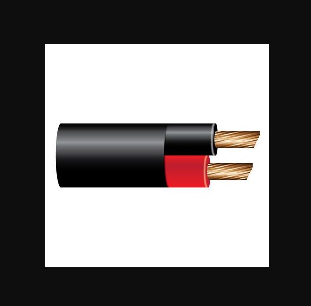 6mm Twin Core Automotive Cable Red/Black With Black Sheath - 30m Roll NZ Ref157