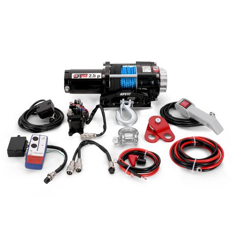 4x4 12V ATV & Trailer Winch with Synthetic Rope - 2,500lb