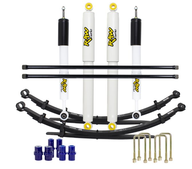 FORD COURIER 2006-11 (DIESEL) 2" SUSPENSION LIFT JUNKIE KIT RAW SHOCKS F&R