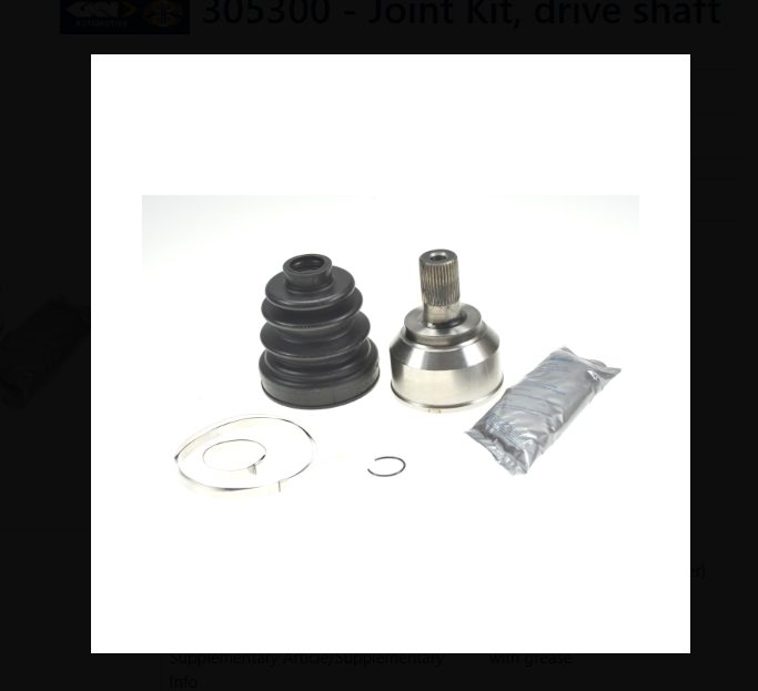 MAZDA AXELA FRONT OUTER CV JOINT KIT 36/22/55 CHECK SPLINE COUNT