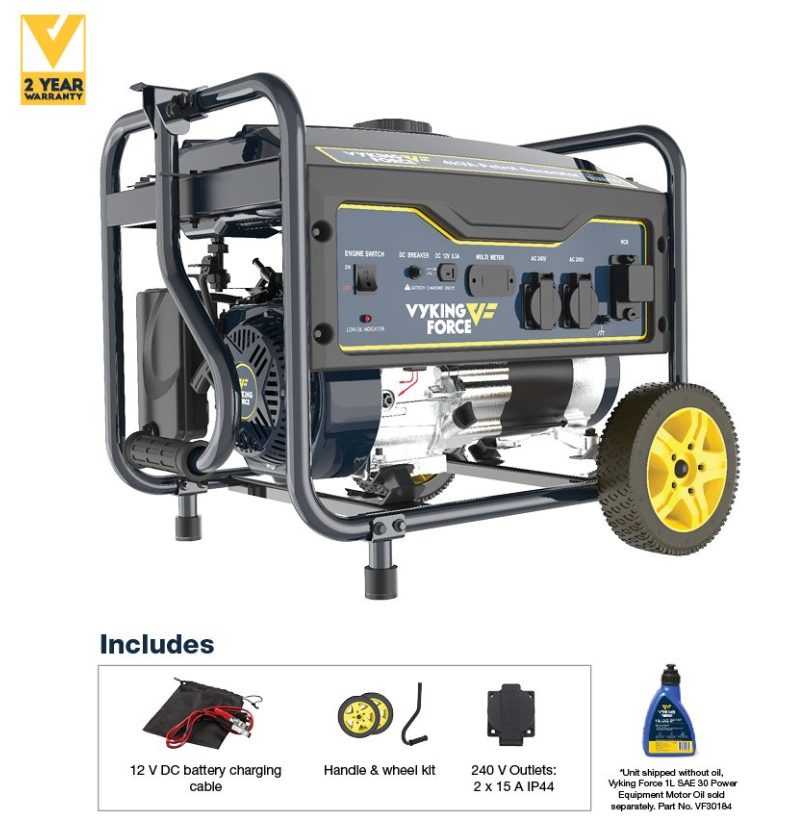PETROL GENERATOR 3500W PURE SINE WAVE VYKING 2 YEAR WARRANTY