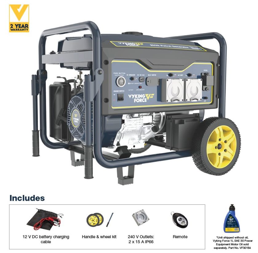 PETROL GENERATOR 8000W VYKING FORCE 9KVA PURE SINE WAVE RCD COMPLIANT