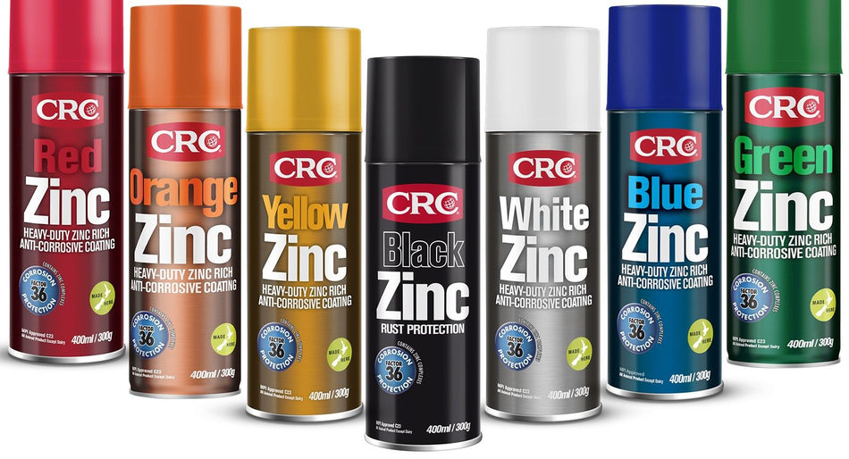 ZINC IT CRC (ALL COLOURS) WHITE BLUE GREEN BLACK YELLOW RED ORANGE (SOLD EACH)