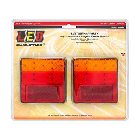 LEDAUT 12V LED STOP/TAIL/INDICATOR LIGHT WITH REFLEX REFLECTOR TWIN BLISTER