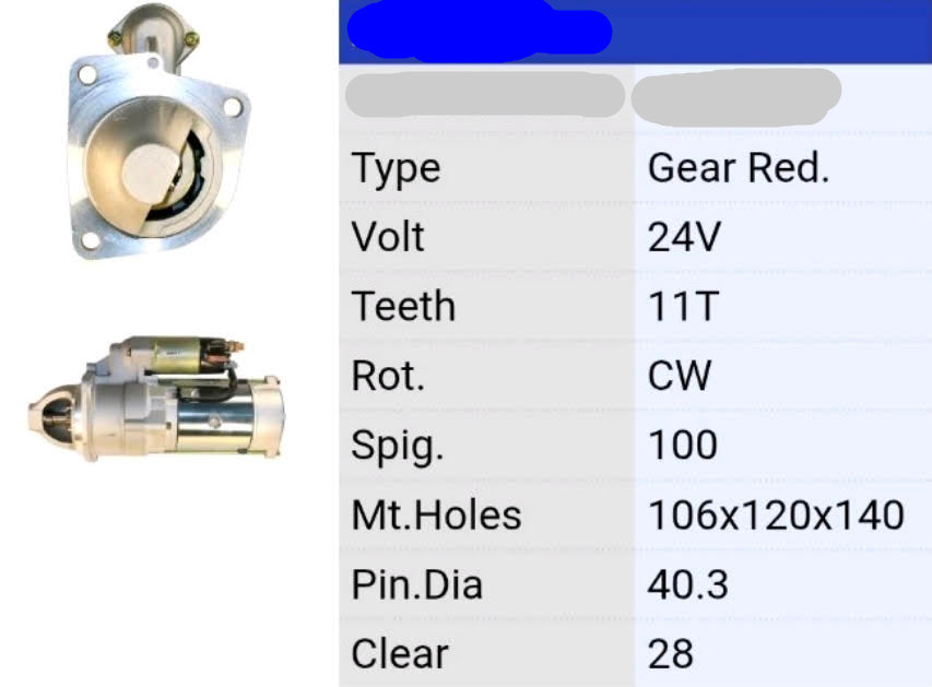 HINO STARTER MOTOR 12V 11TH 106X120X140